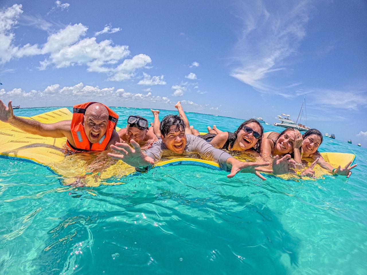 Fun-filled floating oasis in Isla Mujeres turquoise waters